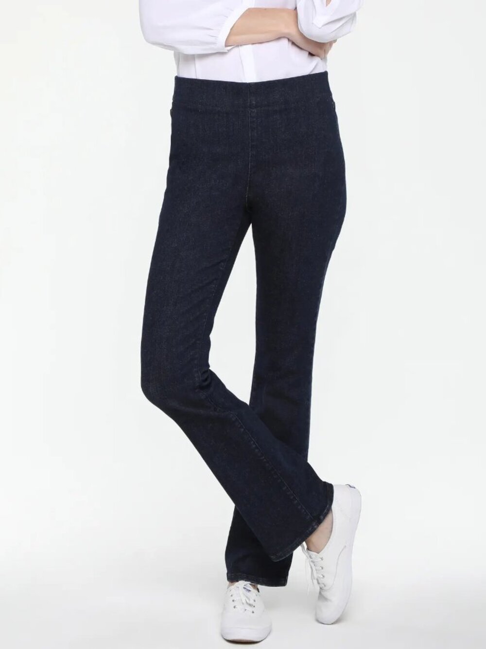 NYDJ Slim Boot Pull On Jeans Spanspring Denim Womens Medium M PETITE Kenzie NWT
